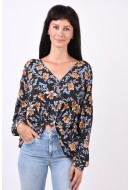 Camasa Dama Only Onlalma Life Vis Knot Black Flowers